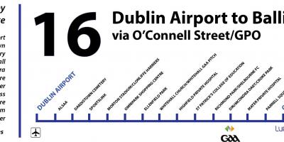 Bus 16 Dublin kaart