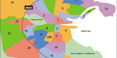 Kaart van Dublin gebiede