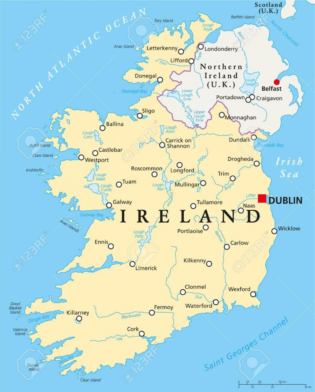 Dublin kaart ierland