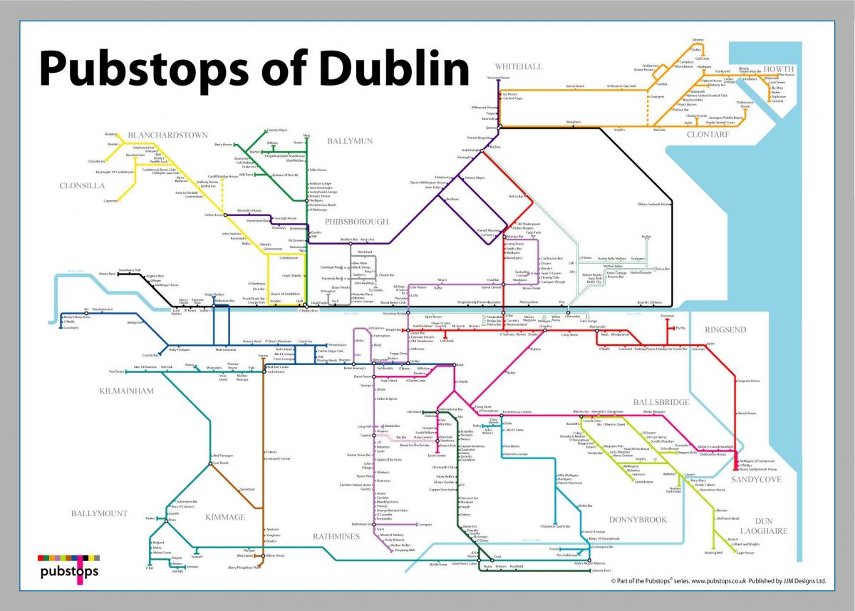 kaart van Dublin kroeë