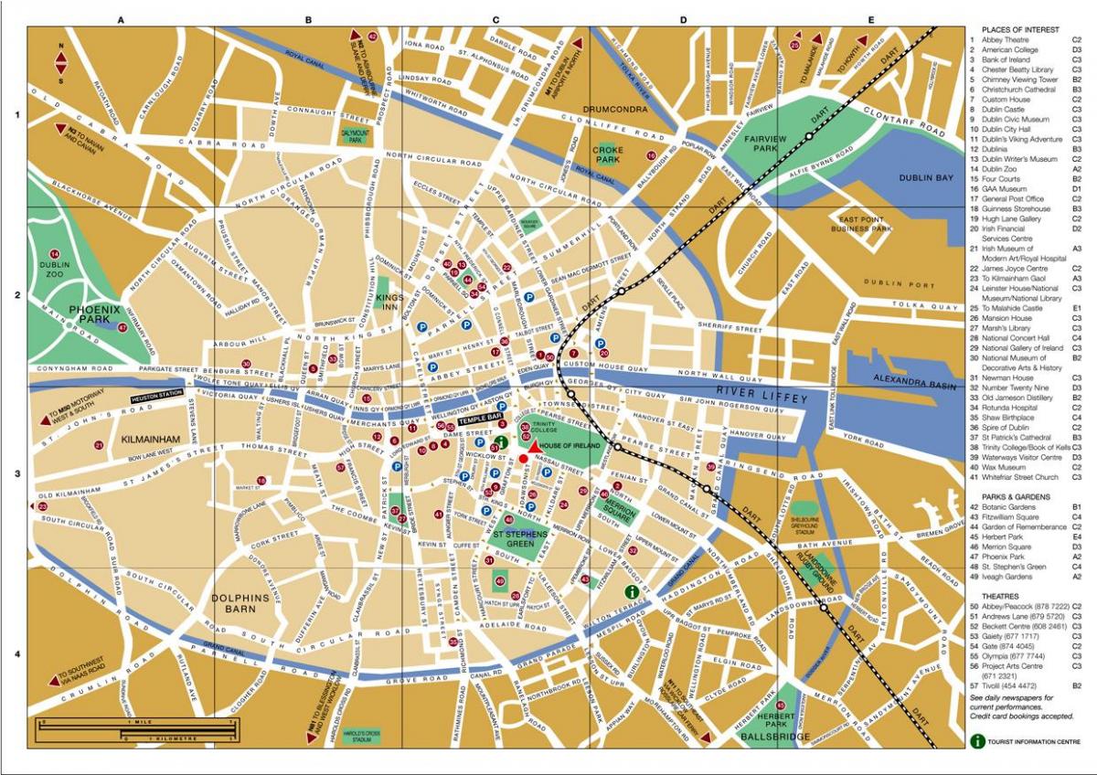 kaart Dublin city centre