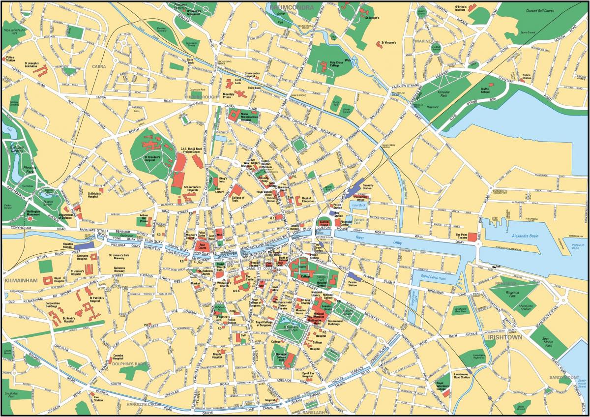 Dublin sentrum kaart