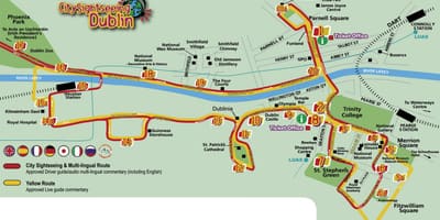 City sightseeing Dublin kaart